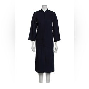 Lemaire Mock Neck Midi Length Dress Blue